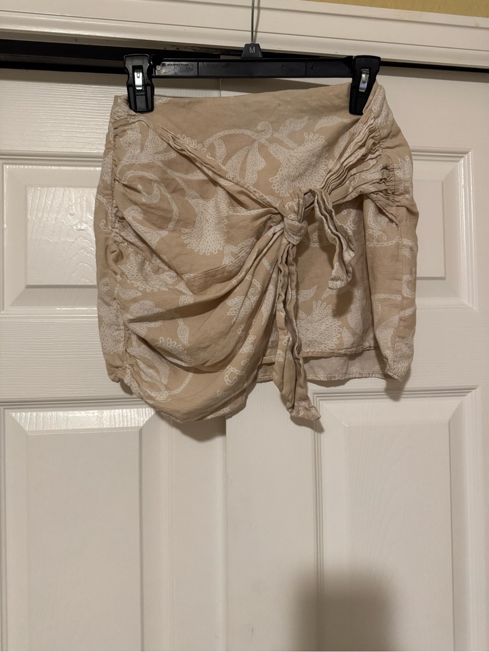 Zara Beige Floral Wrap Mini Skirt